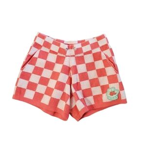 Vans Women's Knit Pink White Check Fruity Fun Shorts XS
